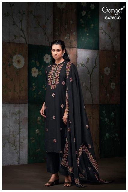 Ganga siyanshi 4780 ikkat dress materials wholesale shops in charminar